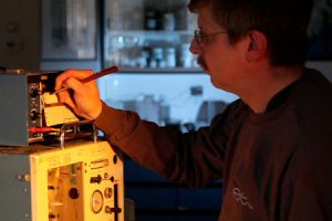 EES Engineer checking results from Emission Testing from a Industrial Power Plant